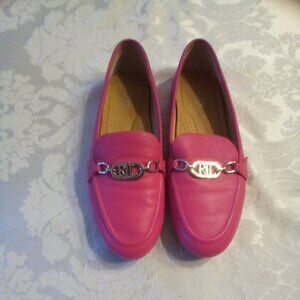 Lauren Ralph Lauren Designer Dramatic Hot Pink Women's Leather Loafers Size 7B